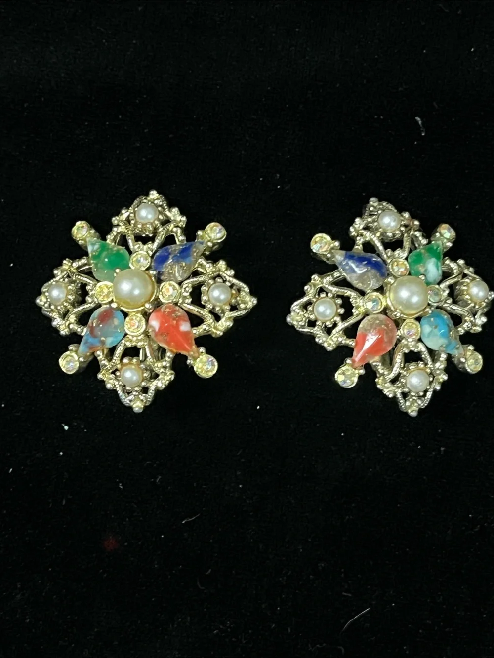 Vintage Sarah Coventry Galaxy Brooch & Clip Earrings Set 1789